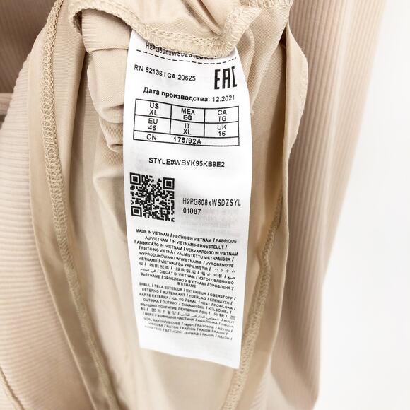 GUESS Women's Essentials Lana Dress XL Beige Short Sleeves Bodycon Cut Out NWT - Picture 11 of 11